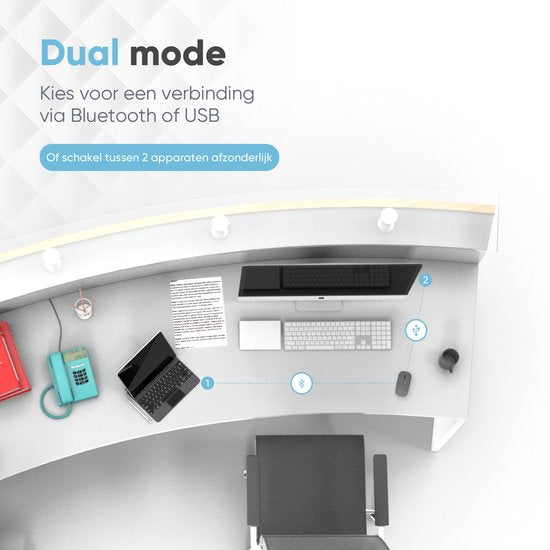 Souris sans fil Trendfield - Souris d'ordinateur rechargeable - Bluetooth - Souris ergonomique avec clic silencieux - Convient à tous les ordinateurs portables - Gris spatial