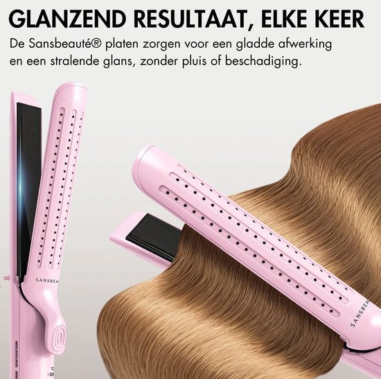 Sansbeauté® 2 in 1 Airflow Straightener - Curling tongs - Straighteners - Hair Straightener - Fast Warm-up - 140℃ to 220℃ - Straighten & Curl - ION technology