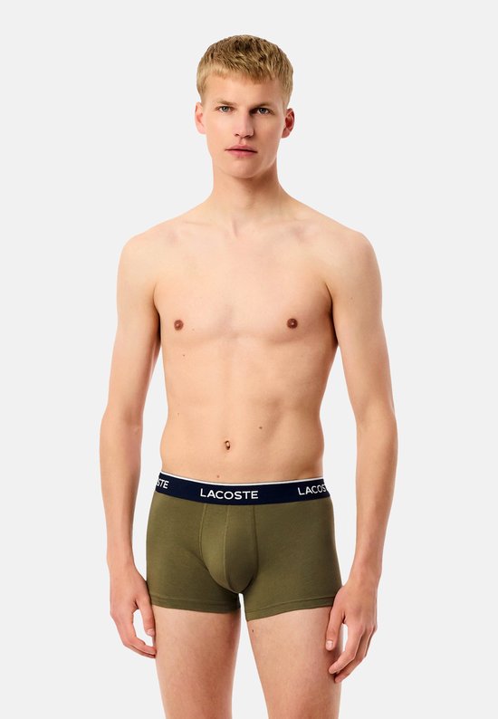 Lacoste Boxe Short Homme - 3 Pièces - Olive/Delphinium - Taille XL