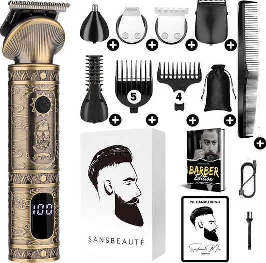 Tondeuse à barbe 6-en-1 pour homme - Tondeuse pour barbe et corps - 6 accessoires inclus - Sansbeauté® - Tondeuse pour homme - Tondeuse pour homme - Tondeuse à cheveux - Tondeuses - 0.5-15MM - Nez et oreilles - Tondeuse - Machine à barbe - Multigroomer