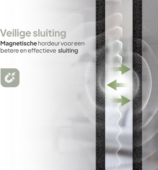 O'DADDY® Rideau de porte Deluxe FIBER - Rideau anti-moustiques magnétique - Pour les nouvelles constructions et les portes standard - Installation facile - Moustiquaire de porte noire - 184x260 cm