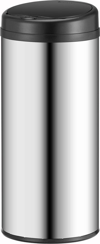 Poubelle automatique / Poubelle / Poubelle à détecteur - 50 litres - Argenté - Rond