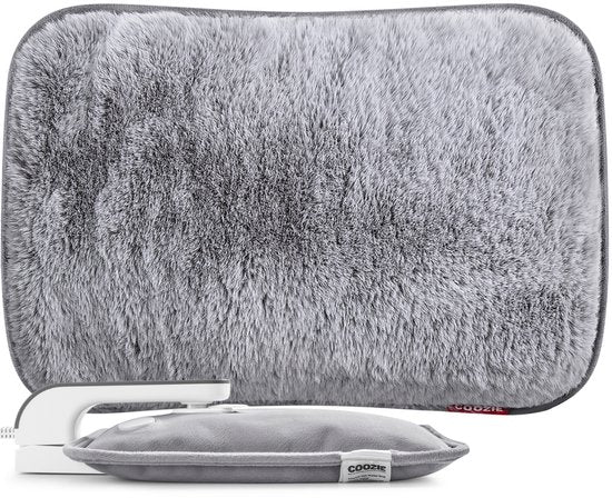 Coozie Electric Jug - 1L - avec manchon ThermoSoft en tissu duveteux - Carafe d'eau chaude chauffante et douce - Carafe d'eau chaude - Gris