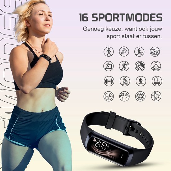 Otiume Activity Tracker HR avec podomètre et cardiofréquencemètre - Montre sport - Smartwatch - Noir pour femmes, hommes et enfants - Fitness Tracker - Blood Pressure Monitor