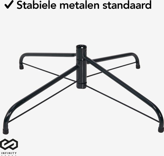 Infinity Goods Artificial Christmas Tree With LED Lights - 240 cm - Arbre de Noël réaliste en plastique - Support en métal - Vert