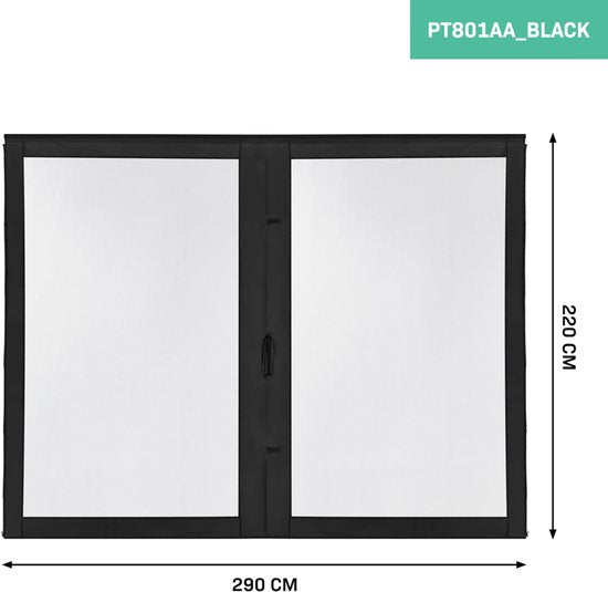 VONROC Parois latérales avec moustiquaire - Pour tente de réception PT501XX - Protection UV 50+ - Noir