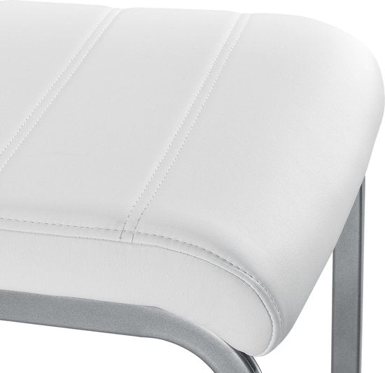 2 Chaises de salle à manger / chaise - Vegas - Cuir synthétique - Blanc