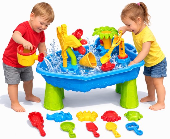 KidzKraze® Water Table M - Jouets d'extérieur - Jouets sensoriels - Table d'activité - Parcours d'eau - Table de sable pour enfants - Jouets de table de jeu d'eau - Accessoires inclus