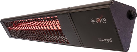 Sunred - Triangle - Dark line - Noir - Modèle mural - Chauffage de terrasse - Technologie Carbon Rose Gold - 2500 W - ECO - 9 réglages - Télécommandable - SMART - APP - Timer - Chauffage électrique - Chauffage SMART - Chauffage SLIMME