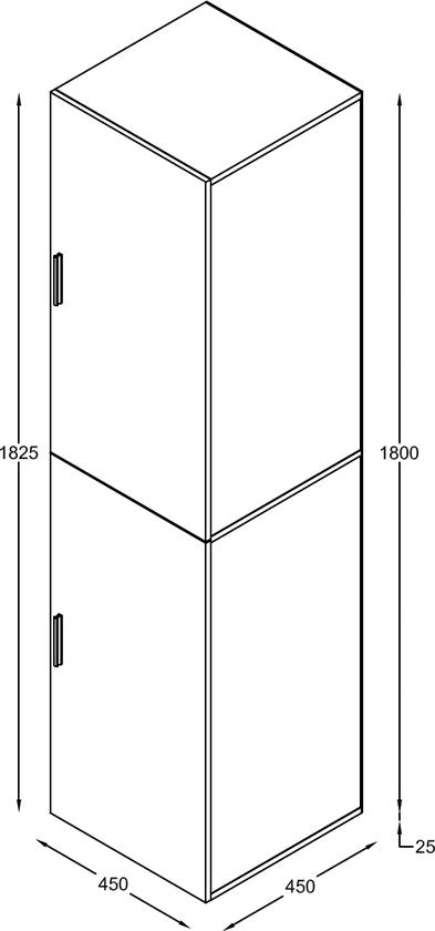 Armoire étroite haute - étagères et penderie - blanc