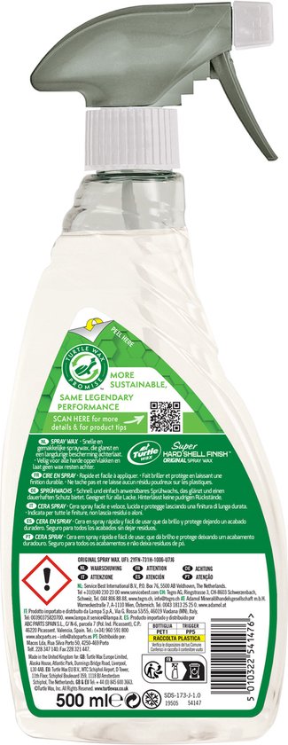 Turtle Wax 54147 Super Hard Shell Finish Original Spray Wax 500ml