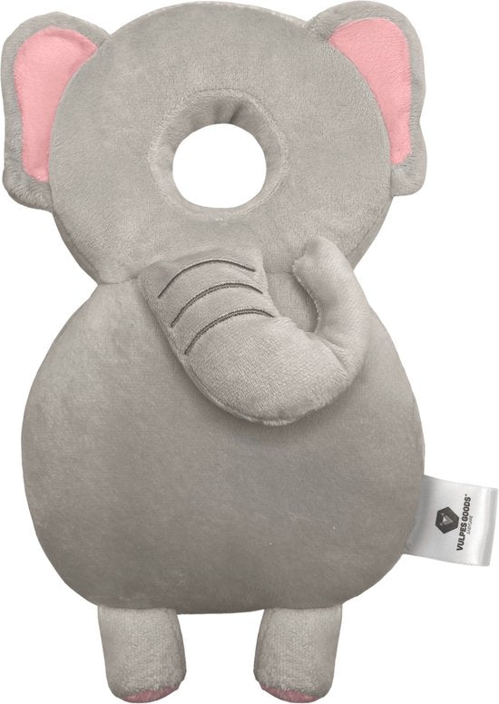Vulpes Goods® BabyCare - Coussin de tête pour bébé - Oreiller de sécurité pour bébé - Sac à dos pour les chutes - Respirant en 3D - Apprendre à marcher en toute sécurité - Éléphant
