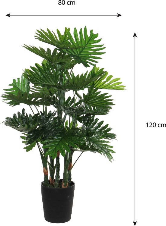 Mica Decorations Plante Artificielle Philodendron - H120 x Ø80 cm - Vert