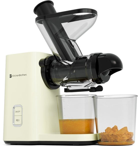 KitchenBrothers Slowjuicer - Mini presse-agrumes - Presse-légumes et fruits - Alimentation 40 mm et 50 mm - 400 ml - Campagne