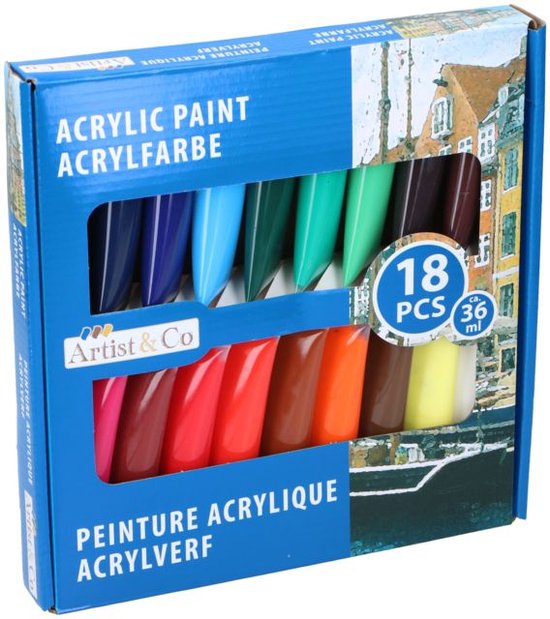 Set de peinture acrylique 18 pièces