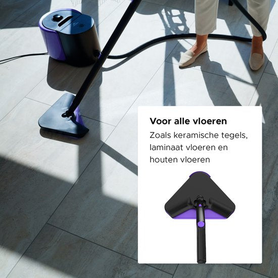 Motionflow Steam Cleaner PRO - Nettoyage en profondeur avec fonction de chauffage - 1500W 1.5L réservoir d'eau - Nettoyeur vapeur à main pour le nettoyage en profondeur des sols, canapés, salles de bain et tapis - Nettoyeur de tapis et de taches - Nettoye