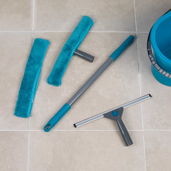 Beldray 5-piece window cleaning set - microfibre cloths/grip