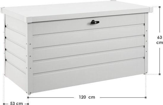 Boîte de rangement en métal / Boîte à coussins Limani - 380 litres - Blanc