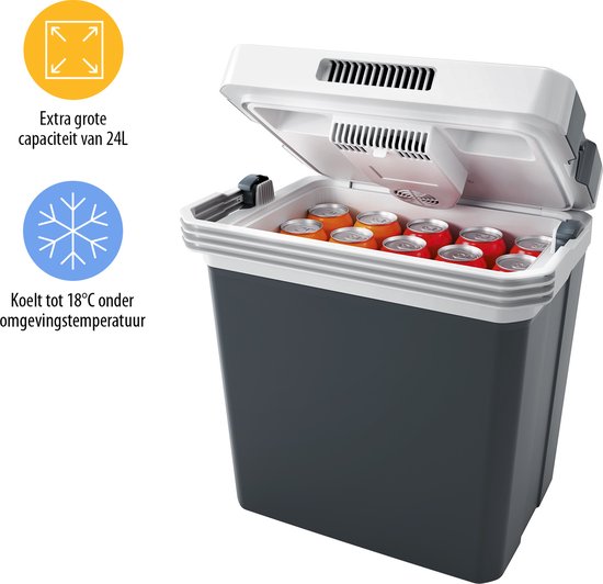Tristar KB-7524 - Boîte réfrigérante 24 litres - Thermoélectrique - Chargeur de voiture 12V Prise 230V - Refroidit et réchauffe