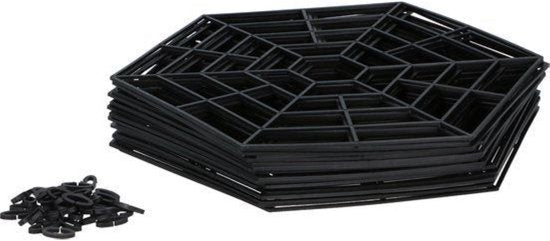 Kinzo protecteur d'étang - 20x pièces - noir - 31 x 27 cm - grilles flottantes - contre les hérons et les chats