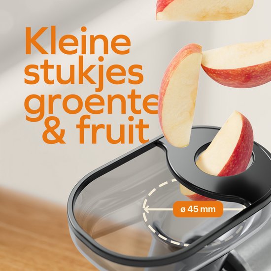 KitchenBrothers Slowjuicer - Compact - Extracteur de jus - Presse-légumes et fruits - 45 mm - 500 ml - Gris