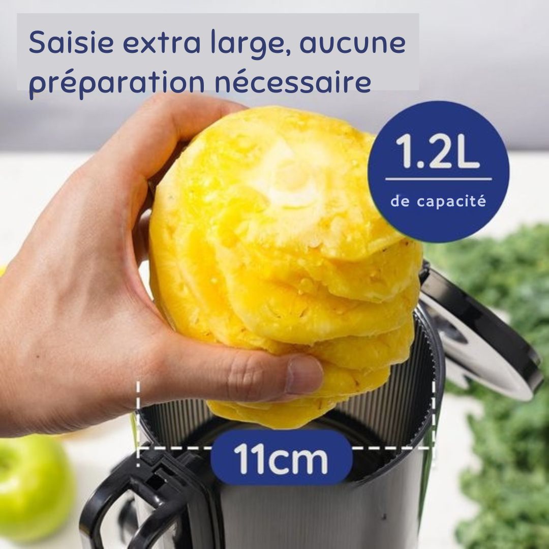 Extracteur de jus - Safecourt Kitchen - pour fruits et légumes - Ouverture de remplissage XXL - Moteur puissant de 200W - gris