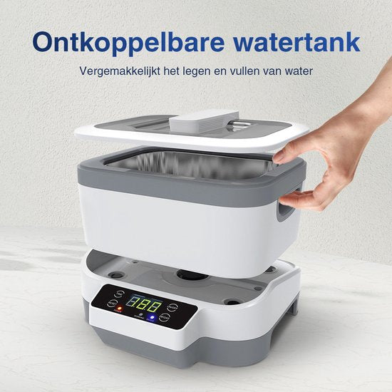 Samako Ultrasonic Cleaner PowerWave - Appareil de nettoyage - Bain à ultrasons - Lunettes - Bijoux - Montres - Brosse à maquillage - 1200 ml