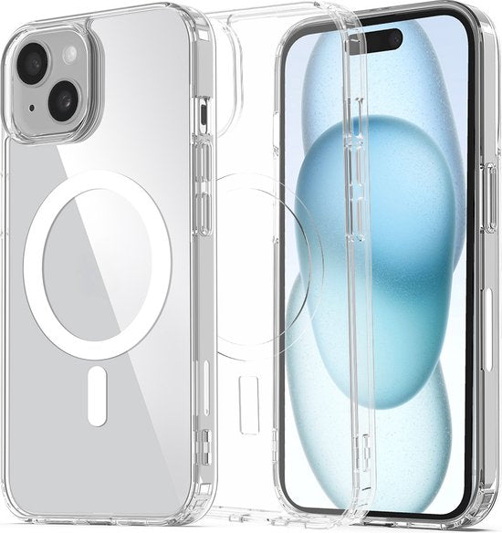 Podec Magsafe Case Suitable for iPhone 15 Plus - With 3x Screen Protector + 3x Camera Protector - Magnetic with Ring Transparent - Phone Case Transparent Case