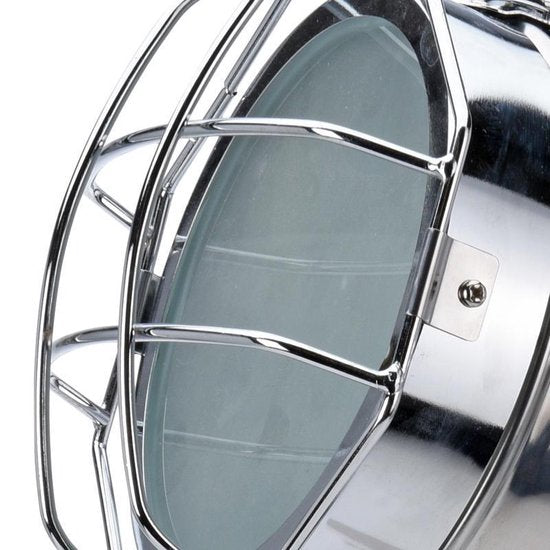 Lampadaire Boomi design industriel rétro blanc argenté