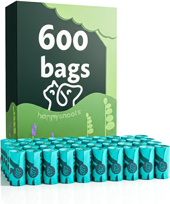 Sacs à crottes pour chien cassables - 600 pièces - Sacs à crottes lavande - Sacs à crottes pour chien - Crottes de chat et de chien