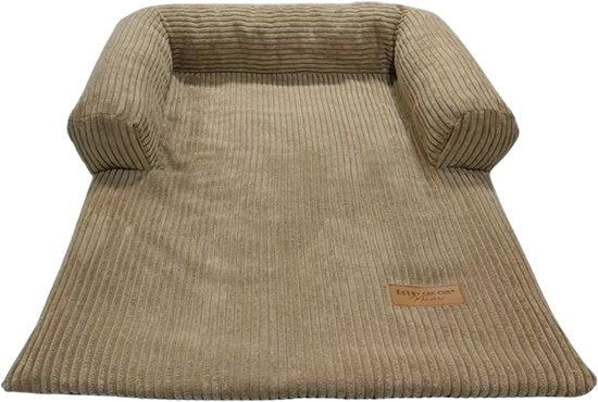 By Cee Cee Original Dog Rug Bench - Panier pour chien - Premium - Entièrement zippé - Tissu côtelé - Mocha Taupe - 75x90 - Taille S