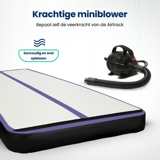 Flipflex Airtrack - Tapis de gymnastique - 3 mètres - 20cm d'épaisseur - tapis de gymnastique - avec mini-tour 600W - avec sac de transport de luxe - Gymnastique