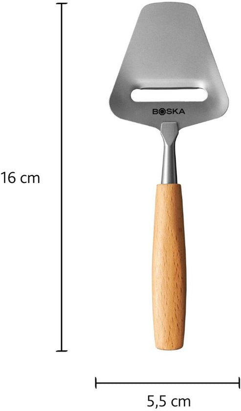 Boska Cheese Slicer Amigo small - Petite trancheuse à fromage pour fromages affinés et vieux - acier inoxydable - bois de hêtre - antiadhésif