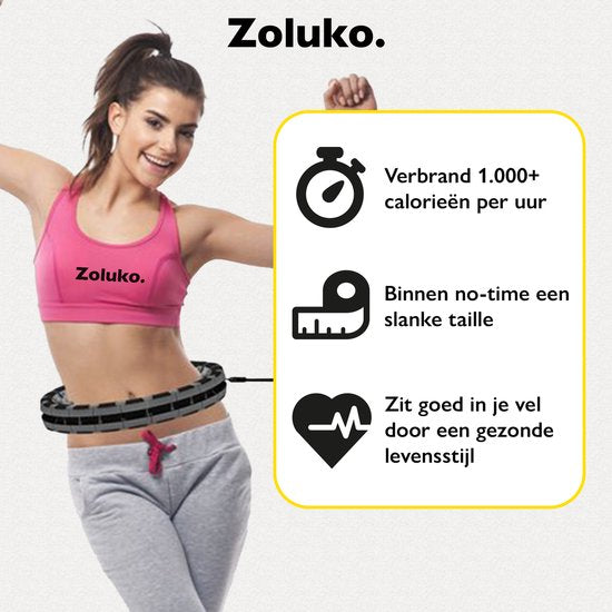 Zoluko Hula Hoop XXL - 130 cm de circonférence - livre électronique inclus - Hula Hoop - Hoop - Hula Hoop Fitness - Hula Hoop Fitness - Fitness Hoop - Hula Hoop lesté - Hula Hoop lesté - Hula Hoop avec poids - Hula Hoop Adultes - Hula Hoop Fitness - Body