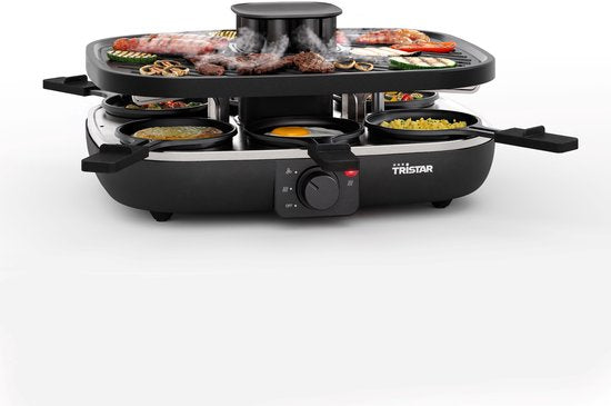 Tristar Gourmet Set - RA-2760 Clean Air - Hotte aspirante encastrable - 1100W - Gril 6 personnes - Noir