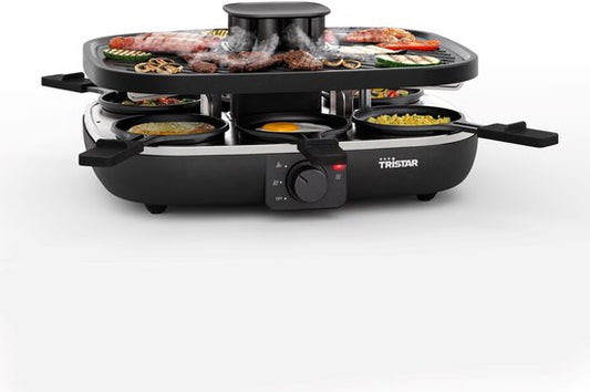 Tristar Gourmet Set - RA-2760 Clean Air - Hotte aspirante encastrable - 1100W - Gril 6 personnes - Noir