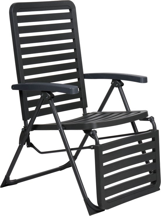 Lifetime Garden Chaise de jardin réglable - Chaise assise et longue de jardin - Chaise de camping pliable - 104 x 62 x 151cm - Noir