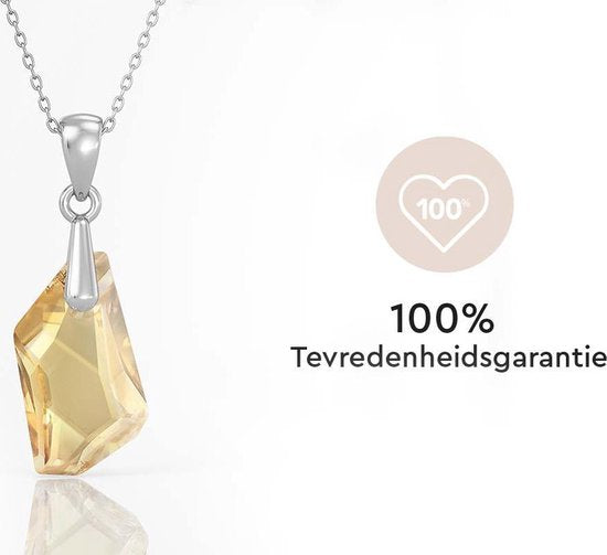 Collier pour femme avec cristal - Yolora - couleur argent et or