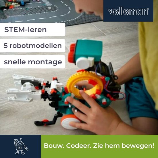 Robot de codage éducatif, kit de construction 5-en-1, robot, apprendre à programmer, jouets de construction STEM, apprendre les bases de la programmation, sans ordinateur ni application