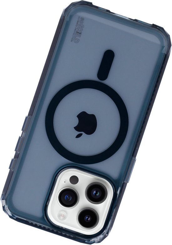 SoSkild iPhone 15 Pro Case MagSafe - Defend Heavy Impact Case - Coque magnétique translucide Magsafe - Gris fumé