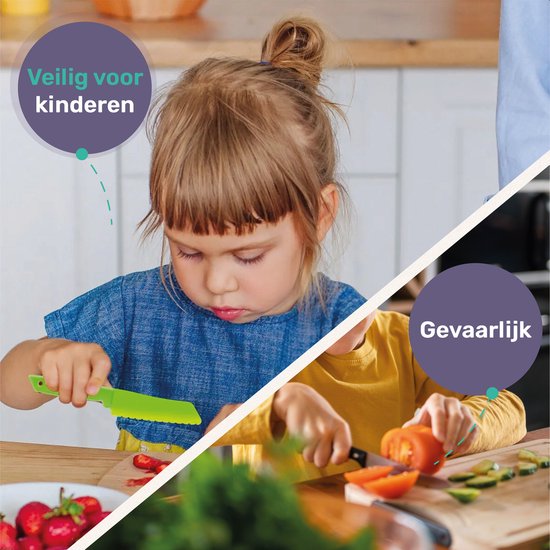 Set de couteaux pour enfants Qwali XL - Safe - Inc. planche à découper - Enfants - couverts - Couteaux - Enfant