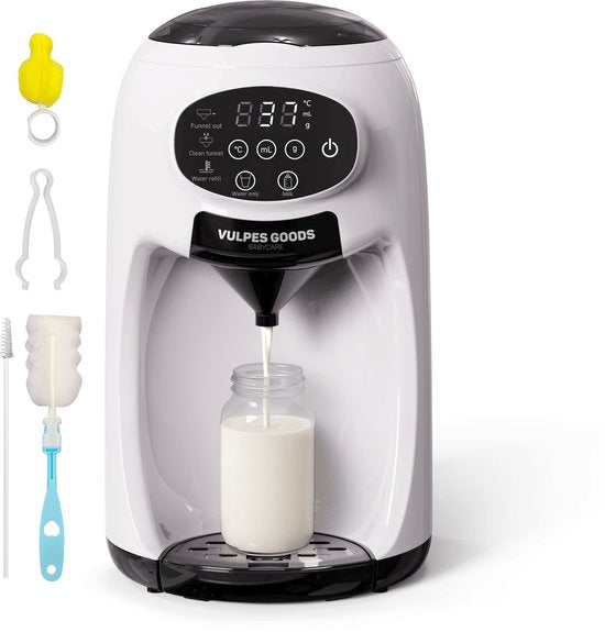 Vulpes Goods® BabyCare - Préparateur de biberons automatique - Préparateur de lait maternisé PRO - Dispositif d'alimentation des biberons - Préparateur de biberons automatique - Préparateur de lait maternisé - Kit de nettoyage inclus