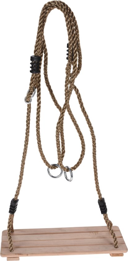 Balançoire en bois / balançoire pour enfants 40 x 16 cm - Jouet de jardin balançoire avec cordes