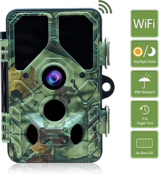 Caméra pour animaux sauvages Camouflage EZ45 - Caméra pour animaux sauvages avec vision nocturne - Avec WIFI - Observation du jardin - 24MP