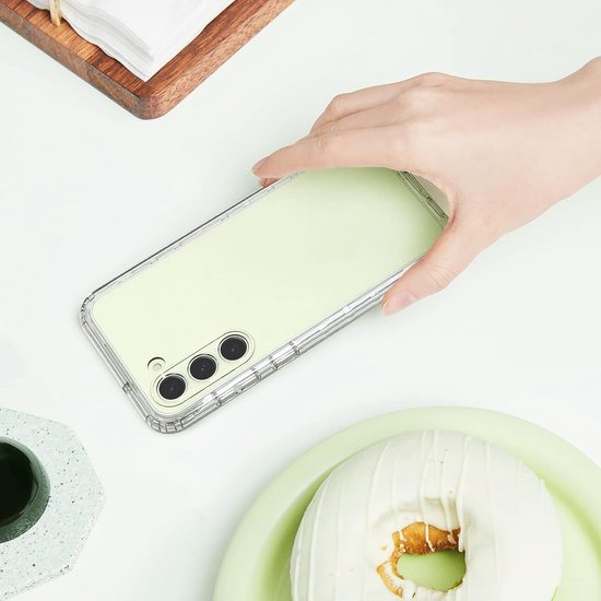 Podec 2-in-1 Case with Screen Protector Suitable for Samsung Galaxy S23 Transparent Phone Case - Anti-Shock Case Cover