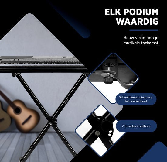 Finesse Keyboard Stand - Adjustable - Tripod - Piano Stand - Keyboard Stand