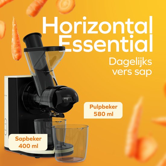 KitchenBrothers Slowjuicer - Presse-agrumes - Presse-légumes et fruits - alimentation 43 mm et 60 mm - 400 ml - Champagne