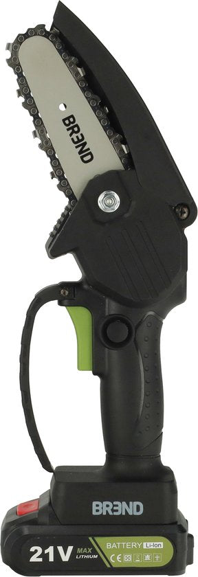 BREND BR-2236 Mini tronçonneuse électrique avec batterie et mallette de rangement - Scie d'élagage sans fil pour les branches et les bûches - 20 min de temps de coupe - Noir