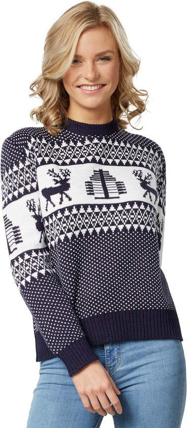 Dressforfun Pull de Noël Winter Wonderland bleu et blanc pour femme M - costume costume halloween dress up partywear costume carnaval carnaval partywear - 303351