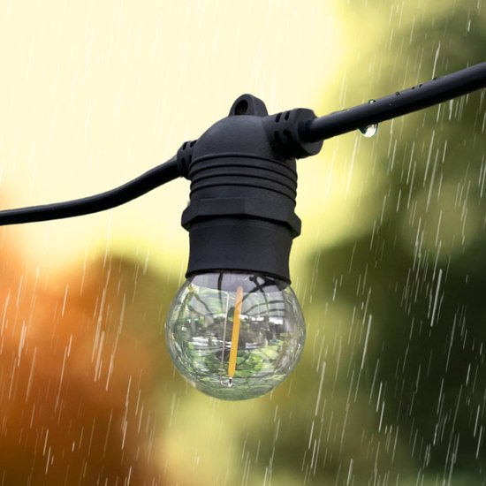 guirlande lumineuse extérieure - 5m - lumière blanc chaud - LED en verre transparent